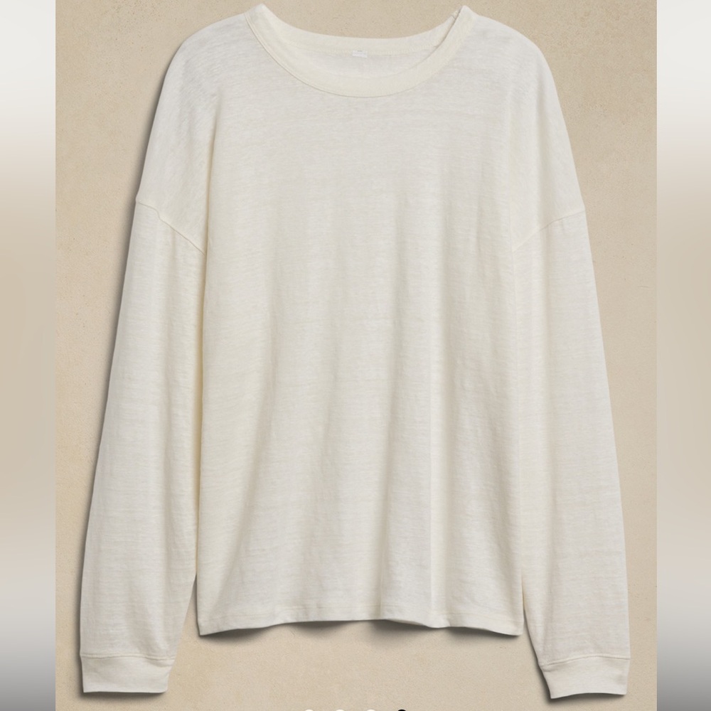 Linen blend BR sweater top